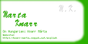 marta knarr business card